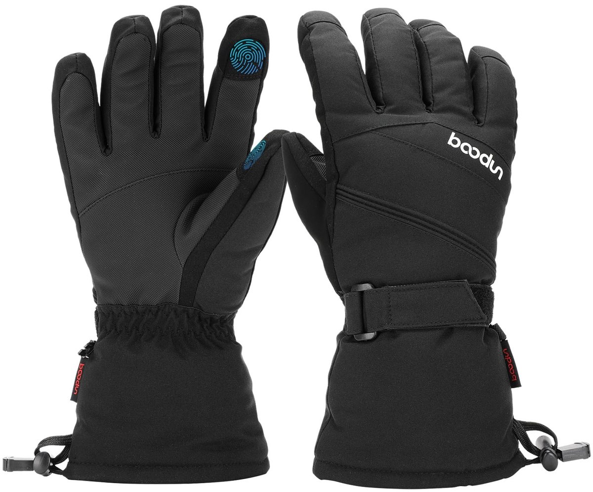 Heren Ski Handschoenen - Waterproof en Warm - Zwart