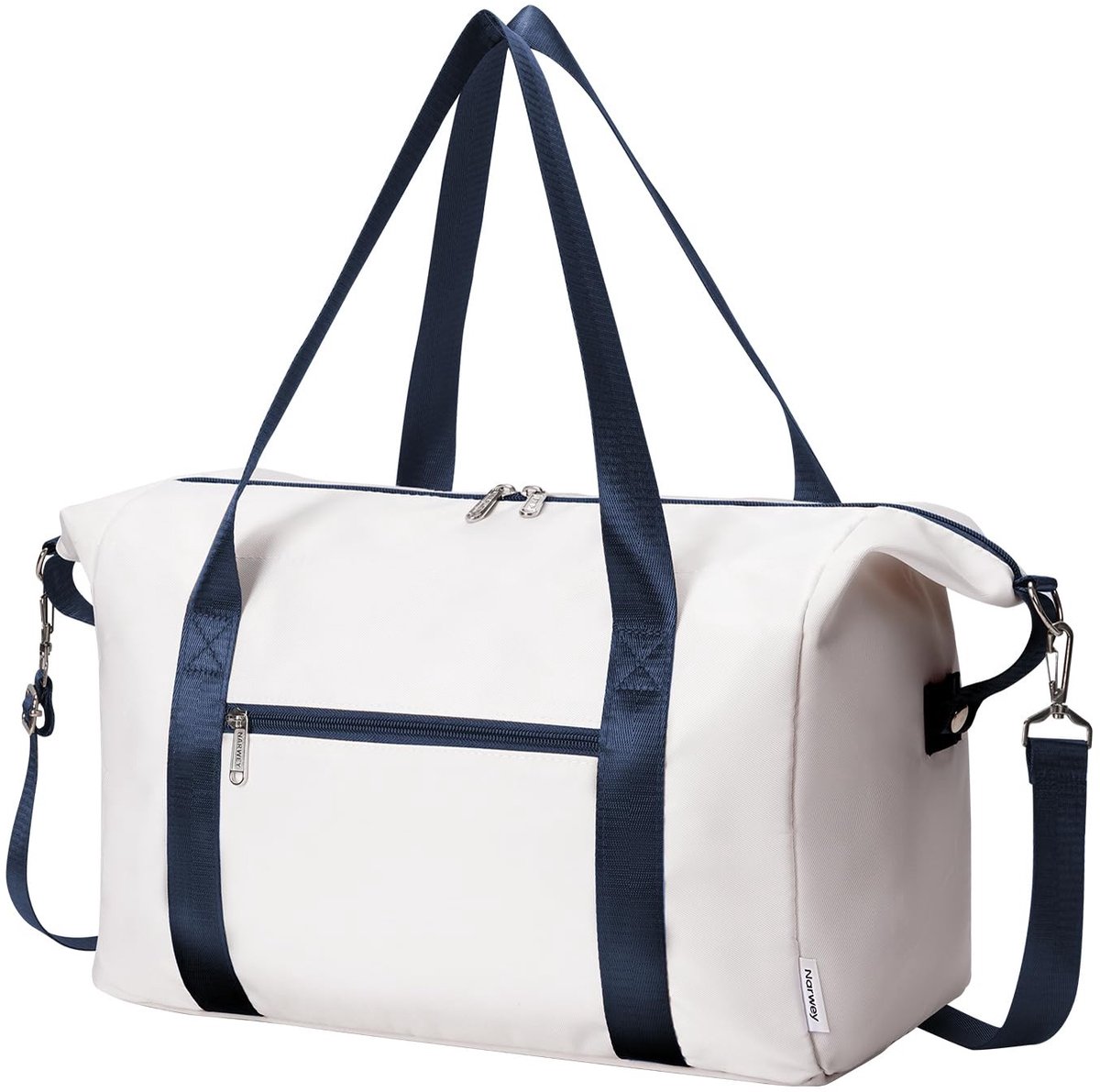 Vouwbare Reistas voor Cabin Luggage - 40x20x25 cm - Beige met Blauwe Band