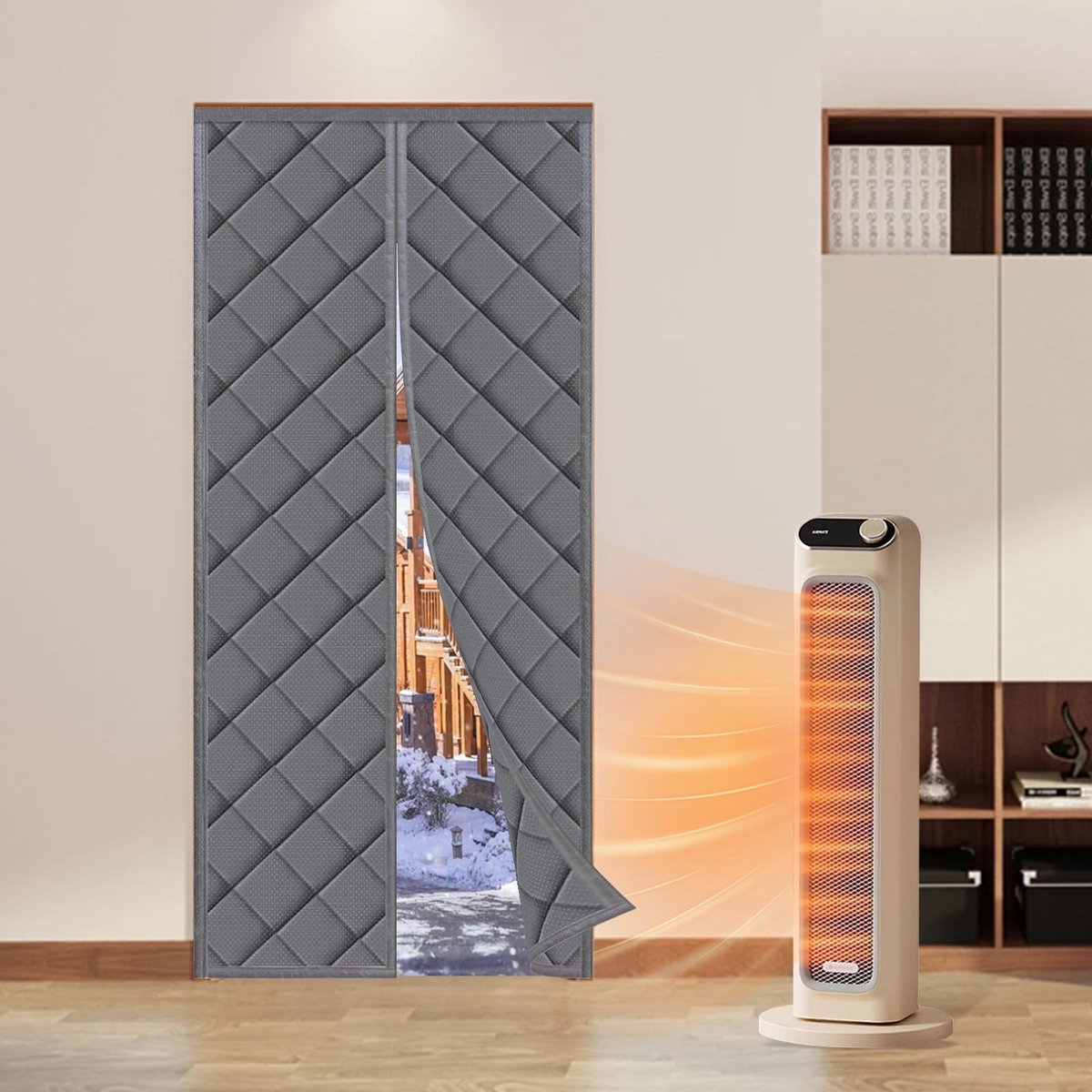 Magnetisch Warmte Beschermgordijn - Grijs