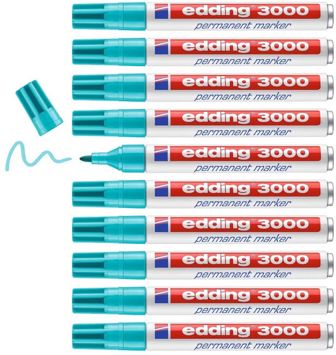 Permanent Marker - Turquoise - Set van 10 - Sneldrogend en waterbestendig