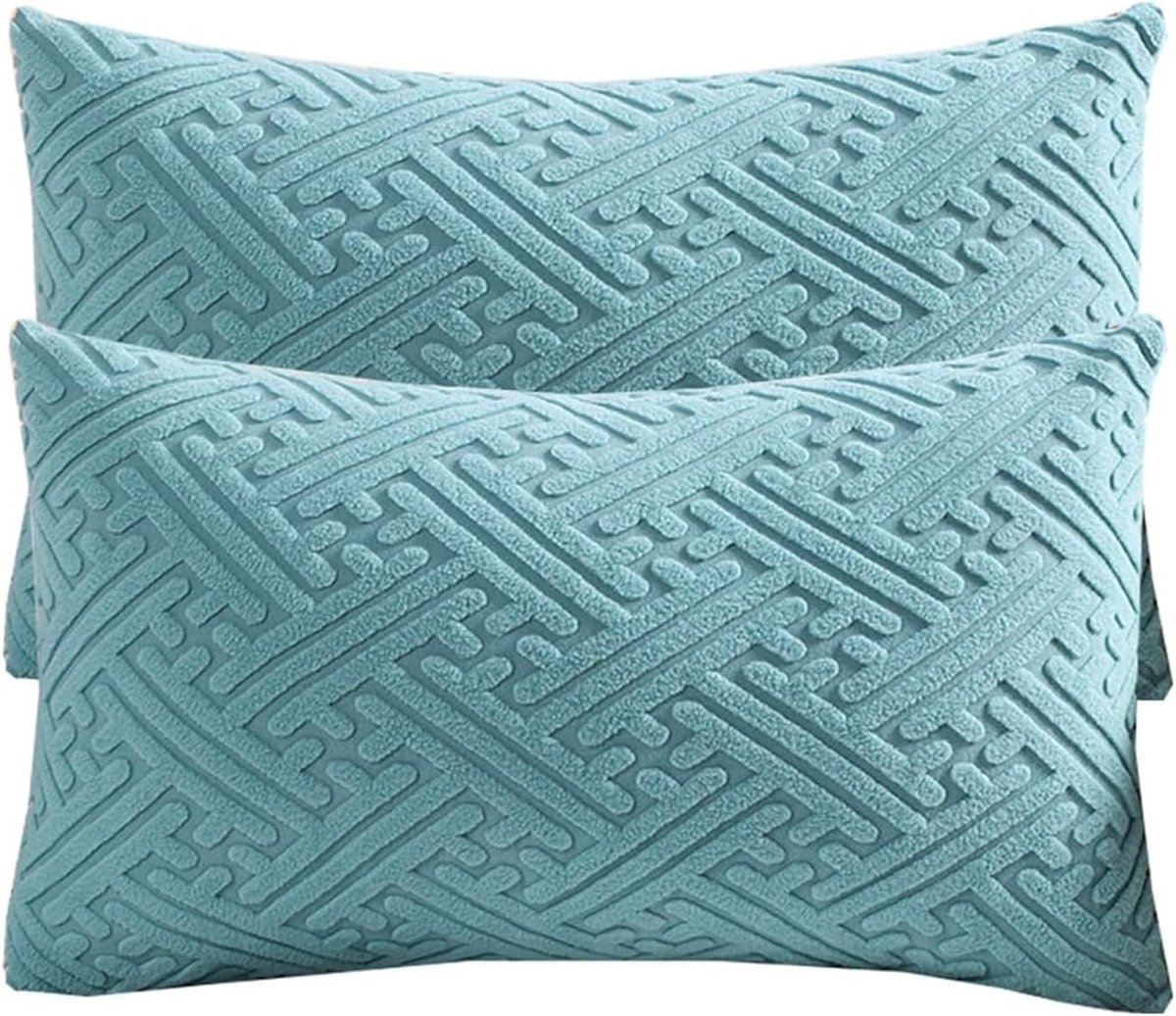 Set van 2 Kussenslopen - Ultrazacht Polyester met Rits - Blauw