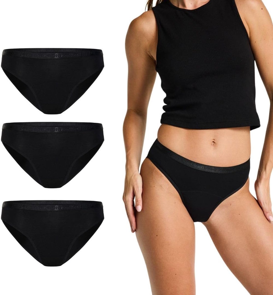 Ondergoed Bikinistijl - Zwart - 3-Pack