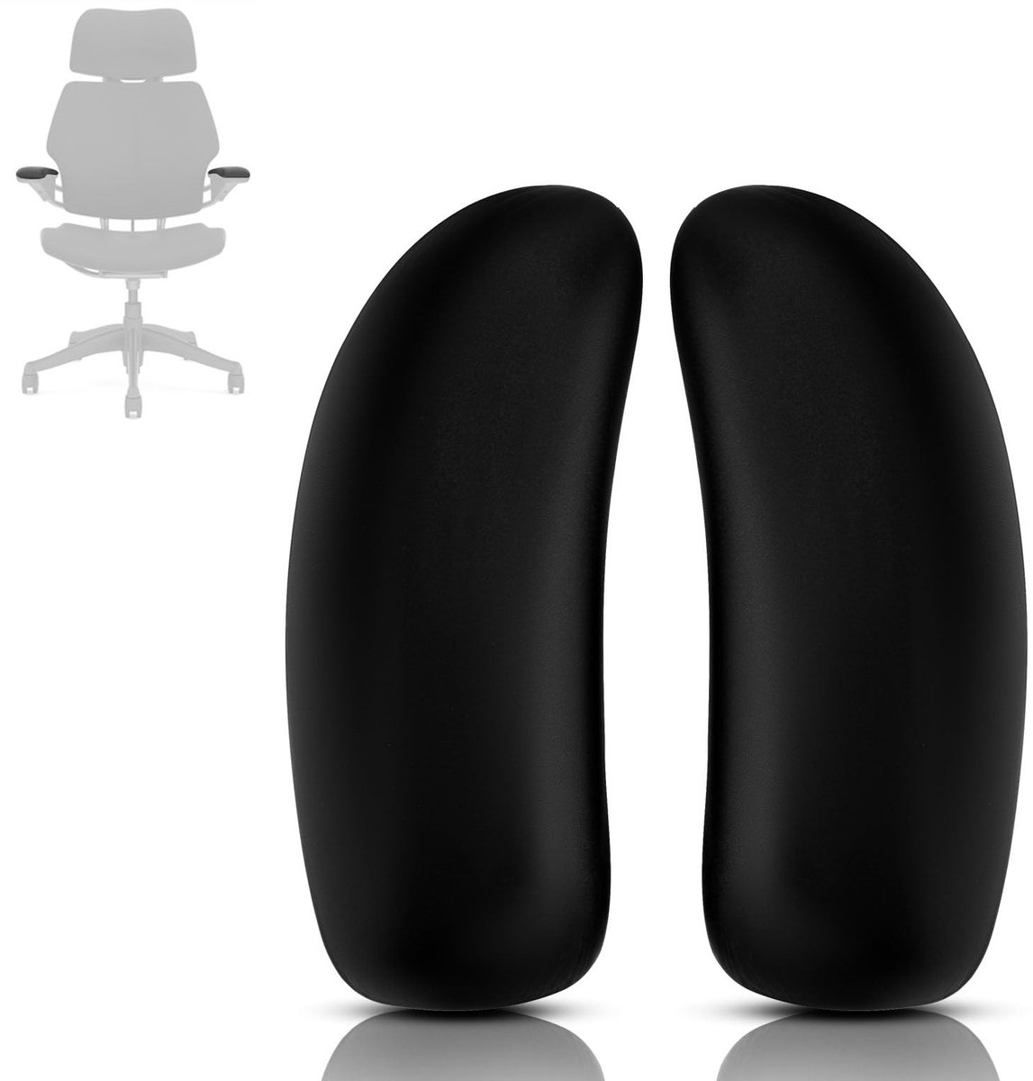 Armleuningen Vervangend Kussen voor Ergonomische Bureaustoel - Zwart, 1 Paar