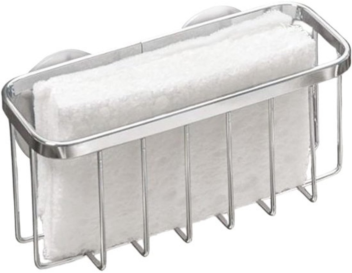 Spons houder - Vaatdoek houder - Keuken organiseren - Roestvrij staal - 7.2x6.4x7.2 cm - Zilver