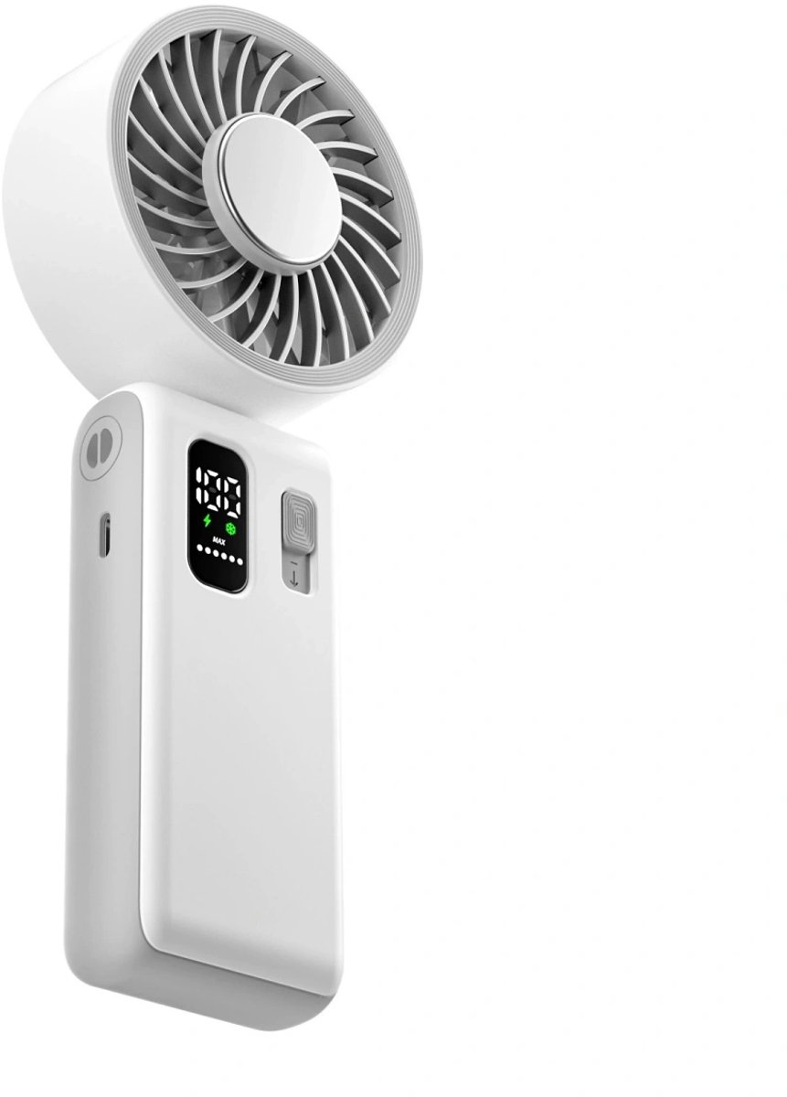 SSTRWGOOD Handventilator - Draagbare Ventilator met 6000mAh Accu - 180° Opvouwbaar Tafelventilator met Grote Luchtstroom en Koelende IJsfunctie - Geschikt voor Thuis, Kantoor en Reizen - Kunststof - 80x41.6x196mm