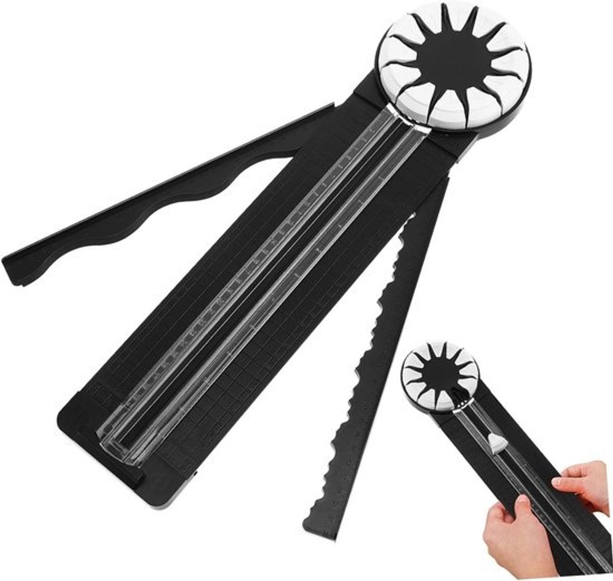 Papiersnijder - Snijmachine Roterende Trimmer - Precisie Snijden - Consistente Nauwkeurigheid - 46.80X12.30X3.20CM - Zwart
