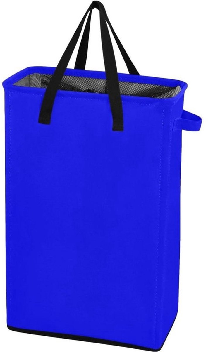 Wasmand - Waszak Vuilnisbak - Ruimte Besparen - Ultraslank Ontwerp - 48L - Blauw