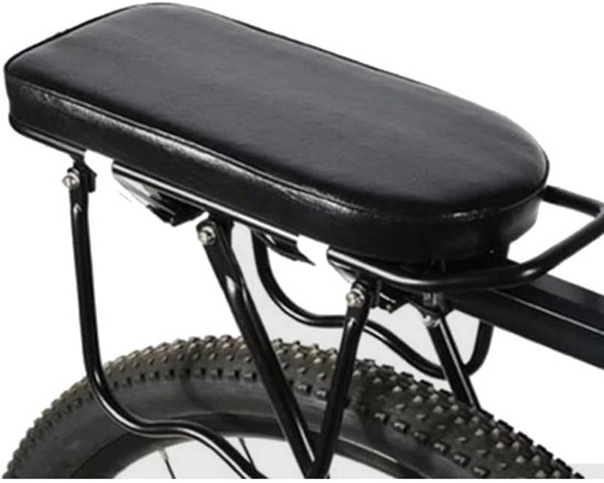 Fietszitje Achter - Passagierskussen Fiets - Comfortabel Fietsen - Dik Gewatteerd Schuim - 31x15x4 cm - Zwart