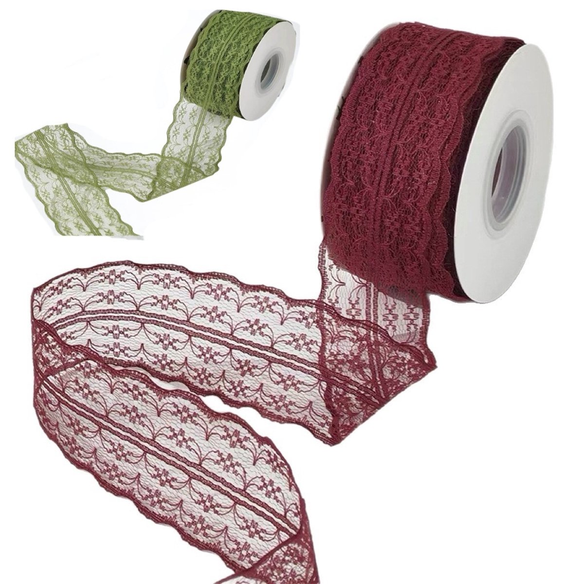 carmdering - 2rol - kanten lint - decoratief lint Geschikt Voor doe - 4,5 cm breed - Edge Elastisch Lint - Kant trim Geschikt Voor naaien en decoraties - Geschenkverpakkingen - 4.5m - Elastische kanten rand