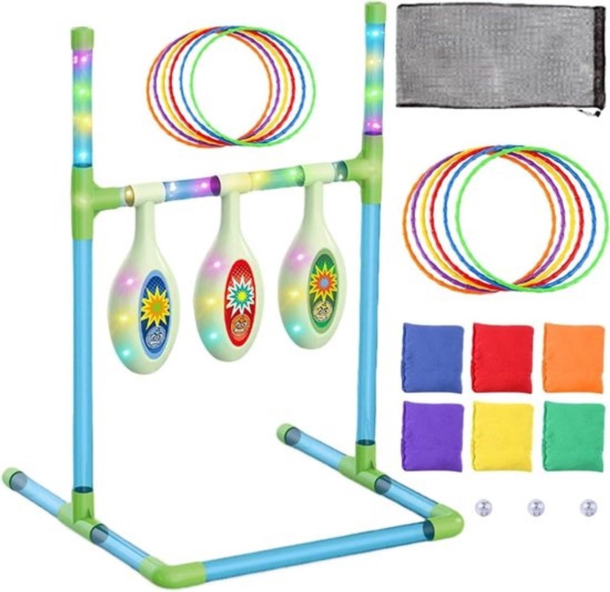 Bean Bag Toss Spel - Gooispel Zitzakken - Buiten Spelen - Interactief Lichtspel - 67x48cm - Meerkleurig