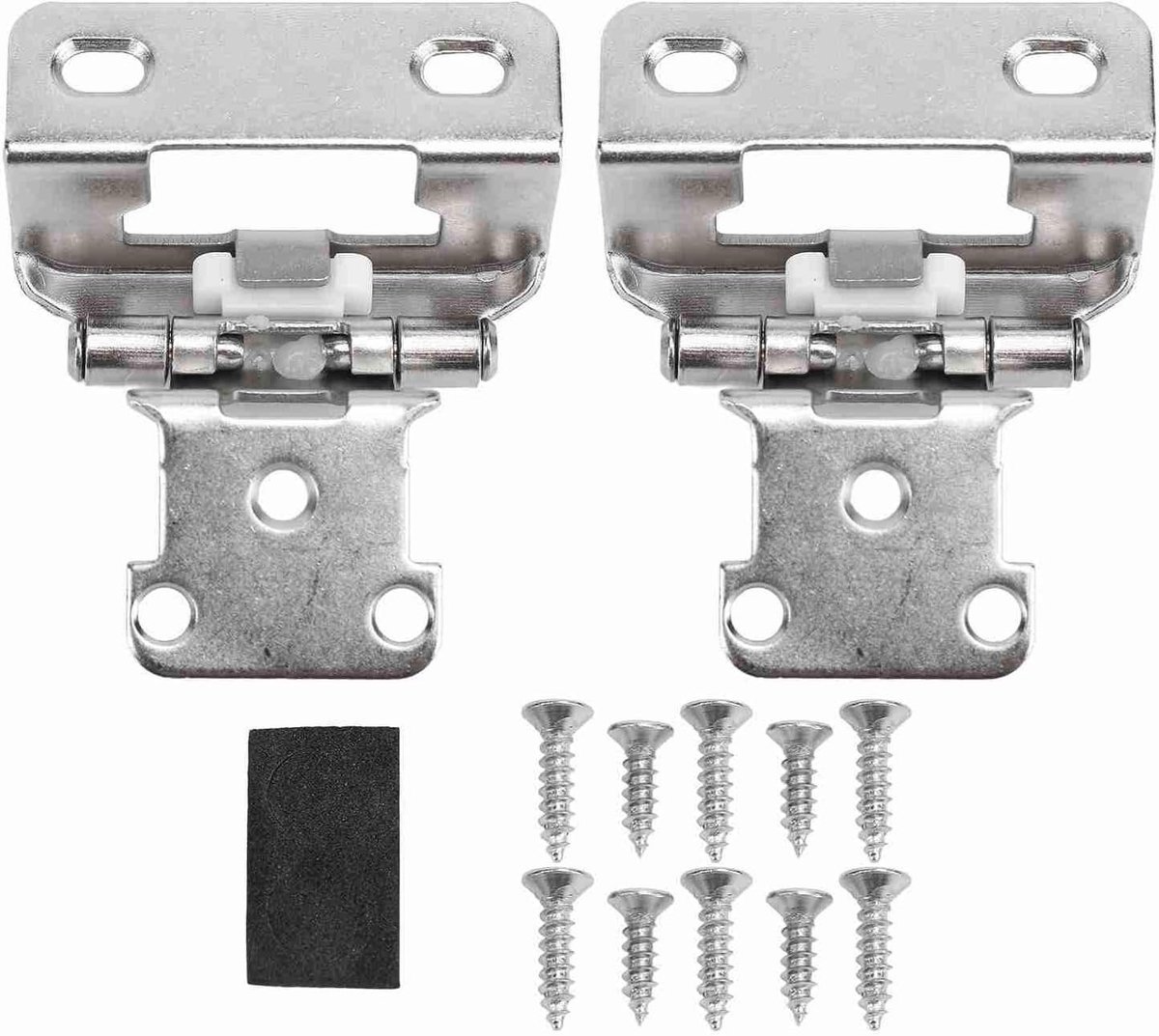 2 Stuks Zelfsluitende Kast Scharnier 1/2" Verbeterde Veiligheid Stalen Semi-Wrap Overlay voor Keuken, Badkamer en Camper