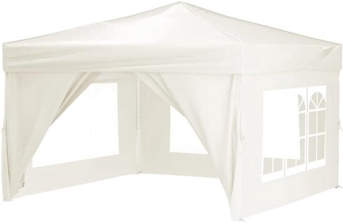 Opvouwbare Feesttent - Tuinpaviljoen Partytent - Buitenfeesten Organiseren - Waterdicht UV-bestendig - 3 x 3 m - Crème