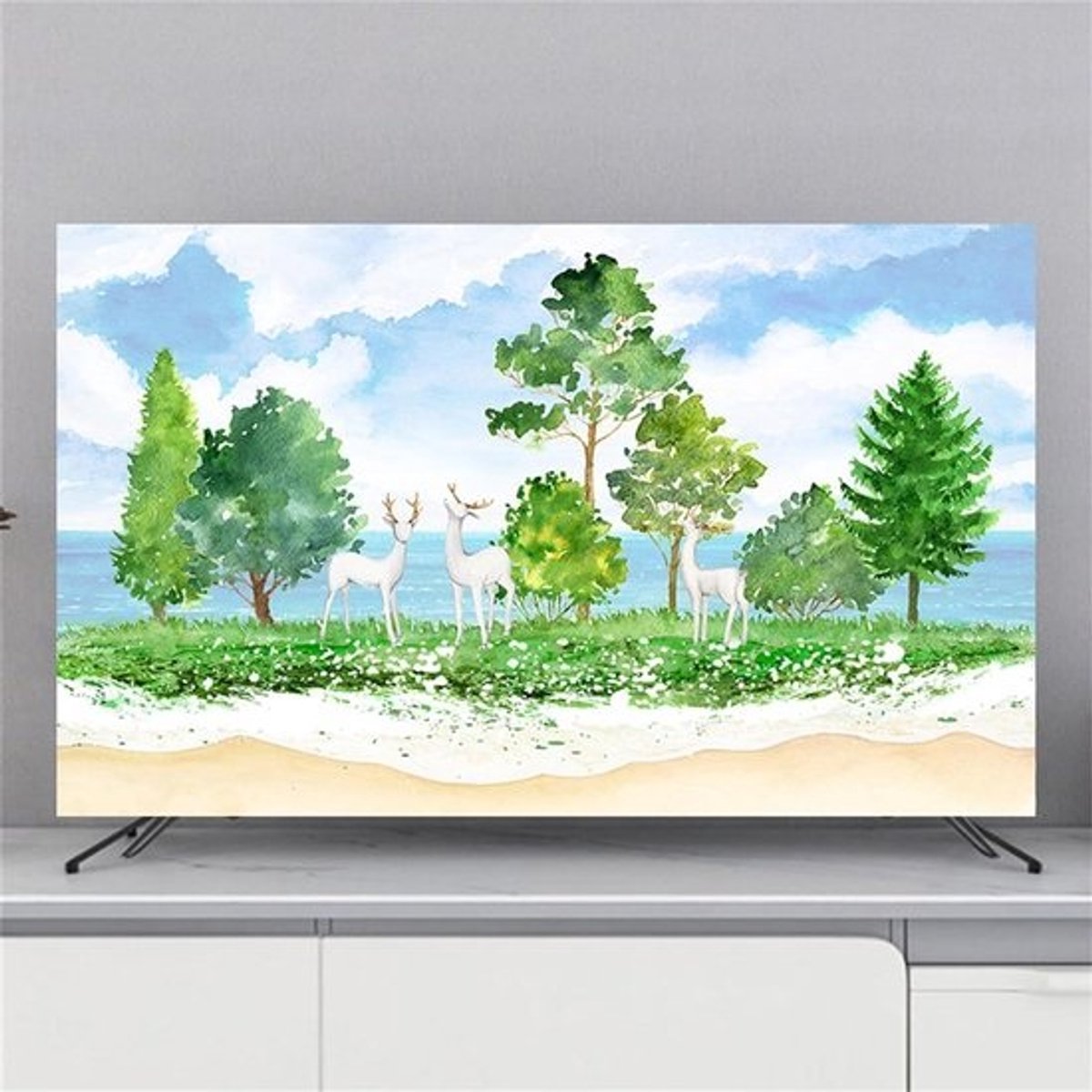 TV Afdekking - Schermbeschermer - Stofvrij Houden - Half Gesloten Achterkant - 32-80 inch - Boomhert