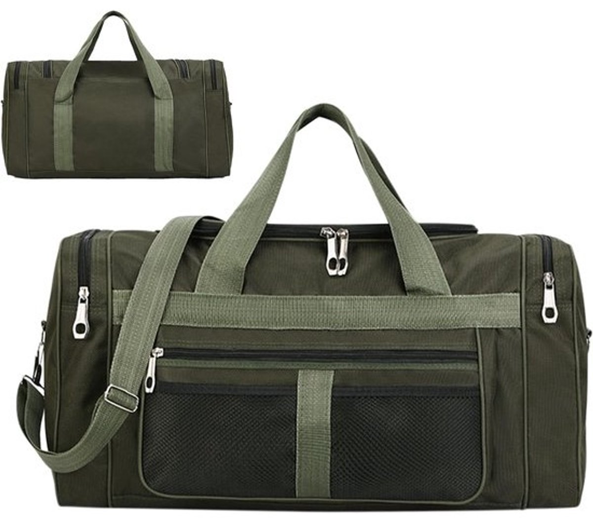 Sporttas - Gymtas - Fitness en Reizen - Waterdicht Schoenenvak - 60x31x24cm - Lichtgroen