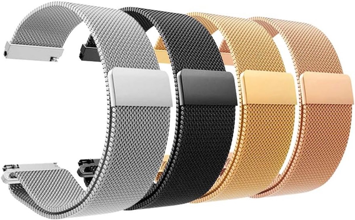 Verstelbare mesh geweven metalen horlogeband met roestvrijstalen gesp en magnetische sluiting voor dames en heren, ideaal voor casual en formele outfits