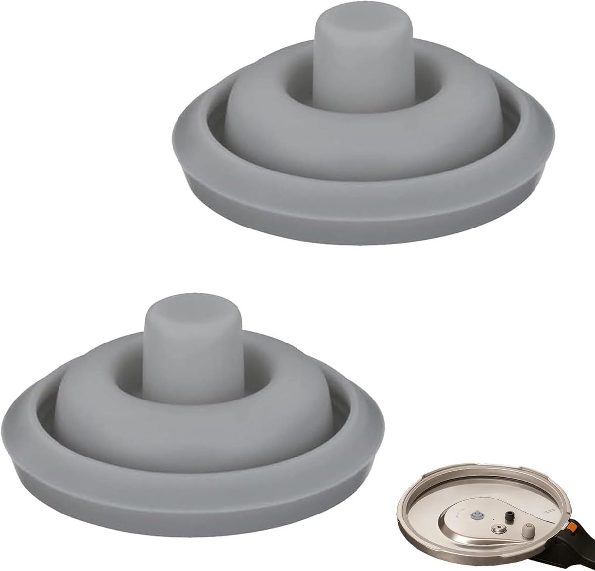 2 Seals voor WMF Drukpan, Siliconen Vervangonderdeel voor Koken, Geschikt voor Perfect & Perfect Plus, Diameter 18 cm, Geschikt voor 2.5 L - 8.5 L Drukpannen