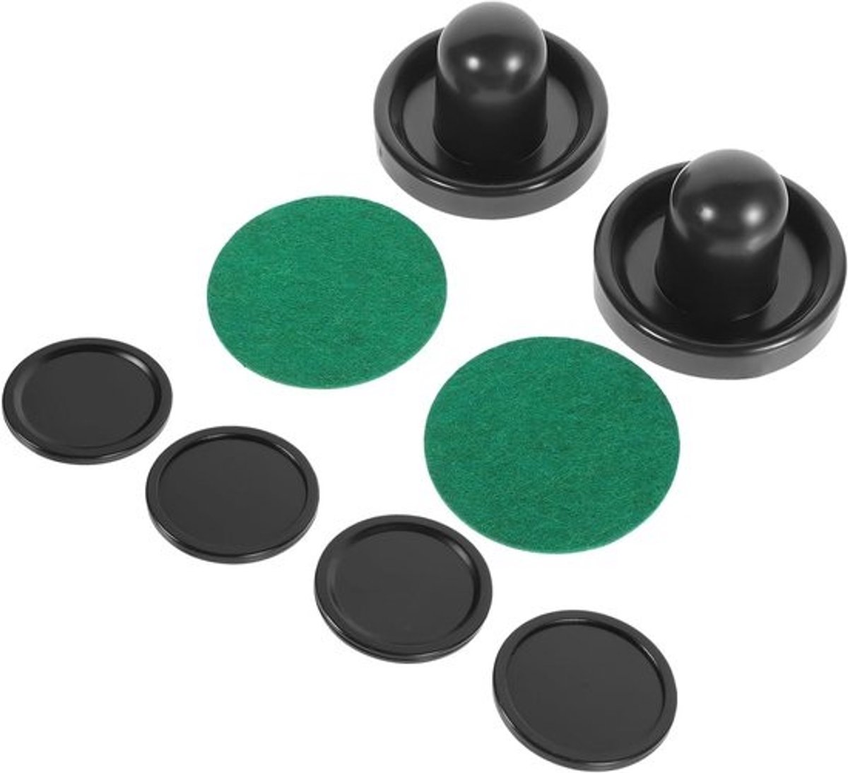 Airhockey Vervangingsset - Pucks en Paddles - Thuis Spelen - Glad Ontwerp - 5.1 cm Diameter Puck - Afgebeeld