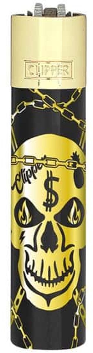 Clipper Large Metal Aansteker "Deadly Chains" Gold