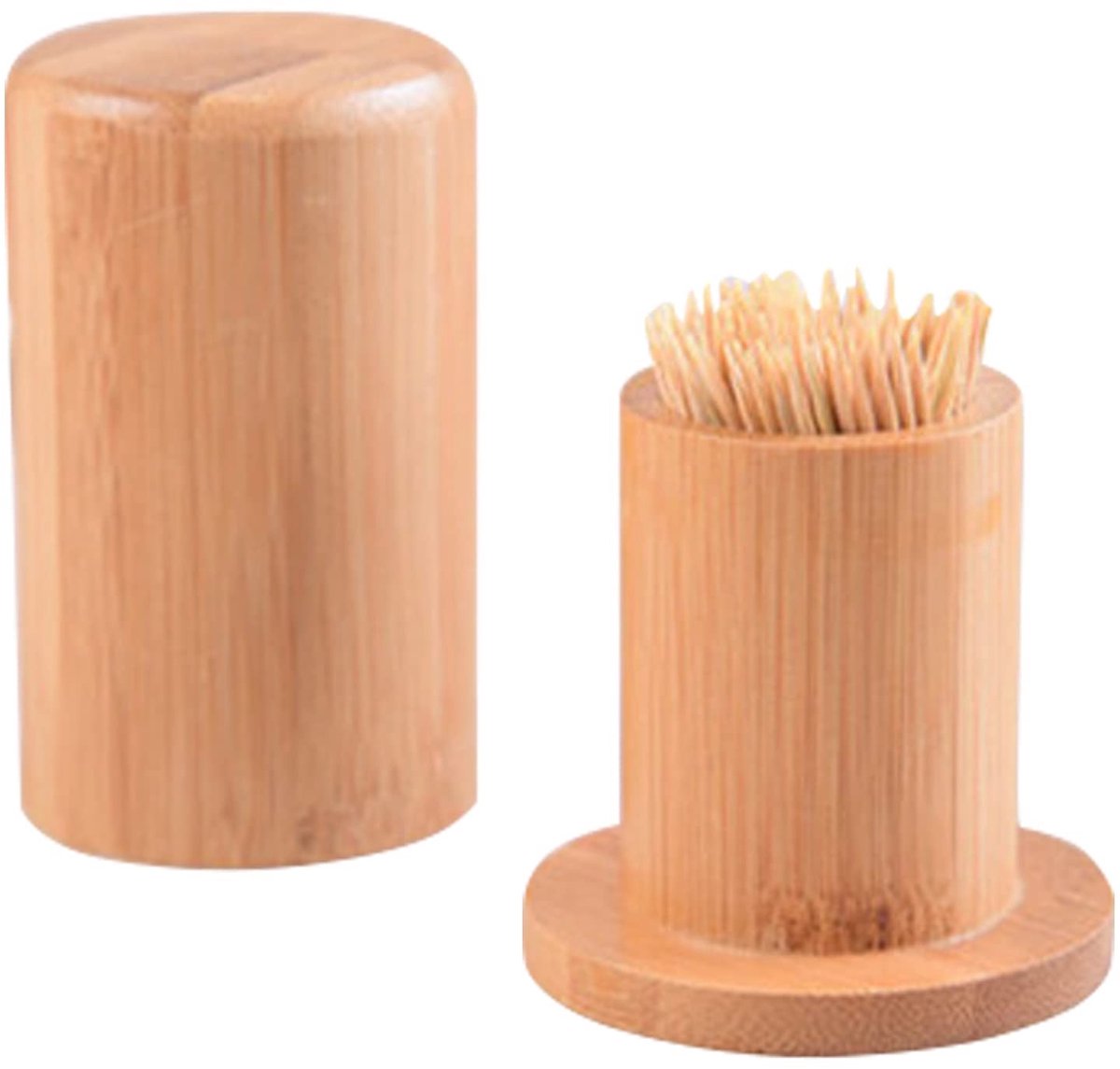 Bamboo Toothpick Dispenser - Houten Houder voor Tandenstokers