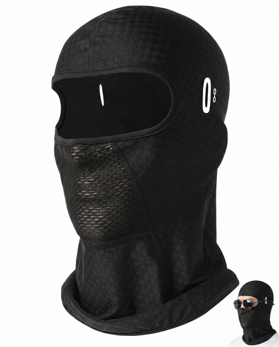 Zomer bivakmuts balaclava - Koel en ademend zwart