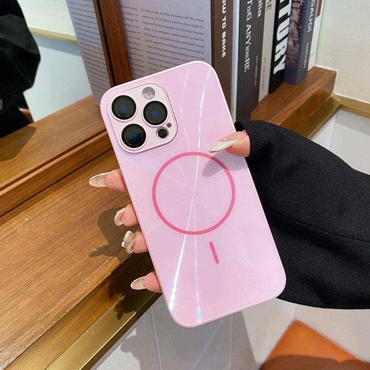 Harde Hoes voor iPhone 16, 15, 14, 13, 12, 11 Pro Max - Glanzend Roze
