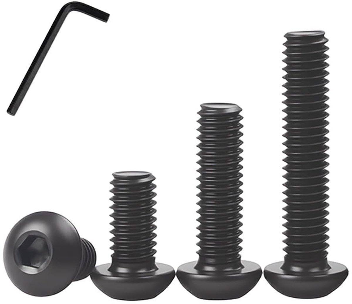 Zeskantschroeven met binnenzeskant - 20 stuks M6 x 25mm zwart