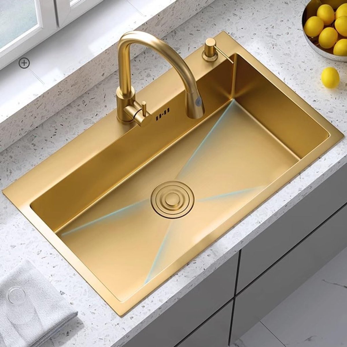 Gouden Keuken Spoelbak - Enkele Kom Roestvrij Staal