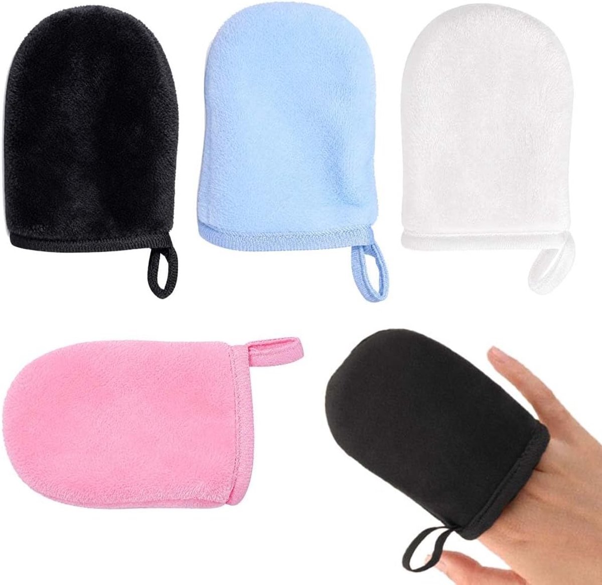 Set van 4 flanellen washandjes voor make-up verwijdering, 9 x 13 cm, geschikt voor alle huidtypes en leeftijden, zacht en herbruikbaar