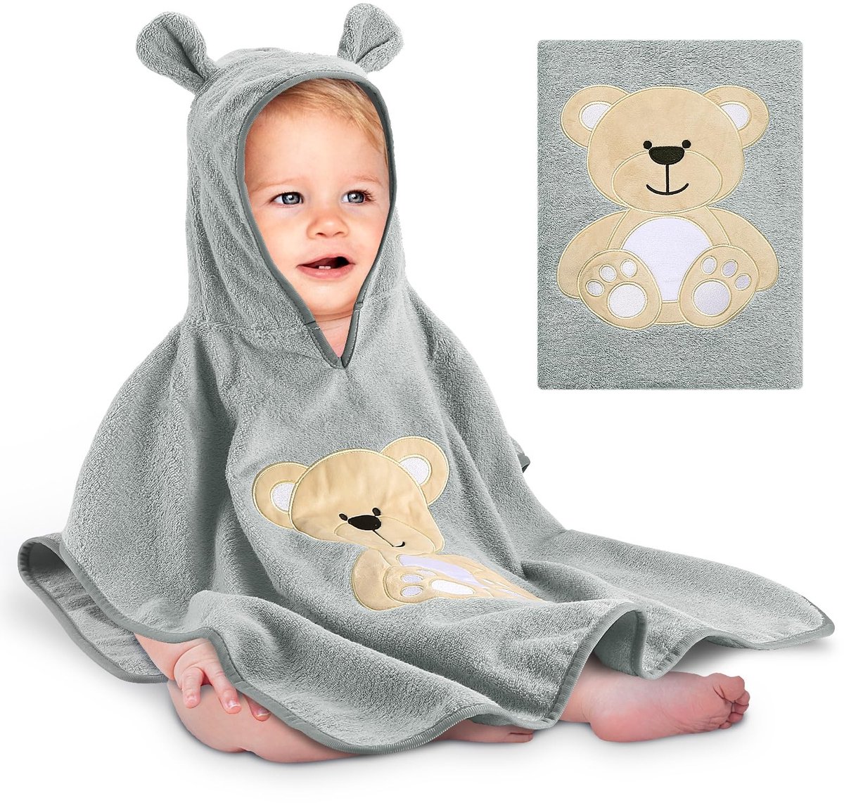 Baby Badcape met Kap - 100% Katoen voor Kinderen tot 3 Jaar