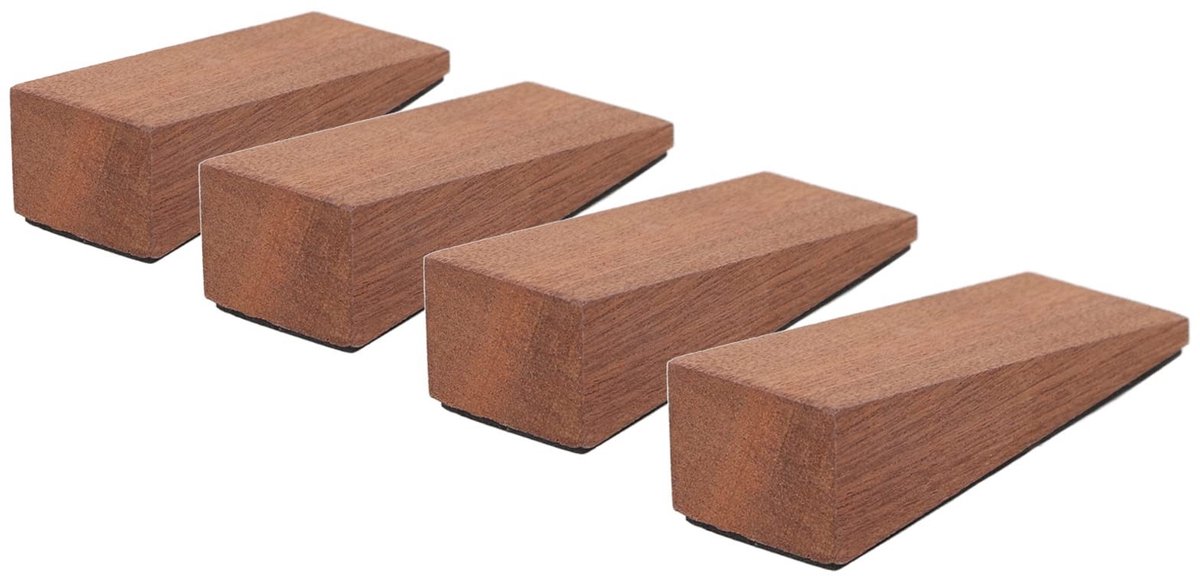 Houten Deurstopper - Antislip Driehoekig - 4 Stuks