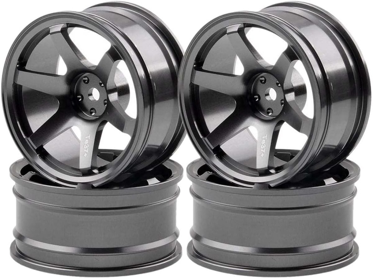 Aluminium velg met 6 spaken voor RC 1/10 On-Road en Drift, geschikt voor Sakura TE37+ en vergelijkbare modellen