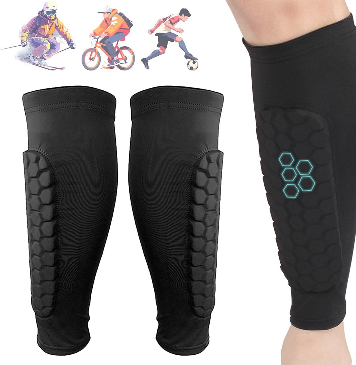 Ski Beschermers - Schen met Honingraat Padding - Maat M - Zwart