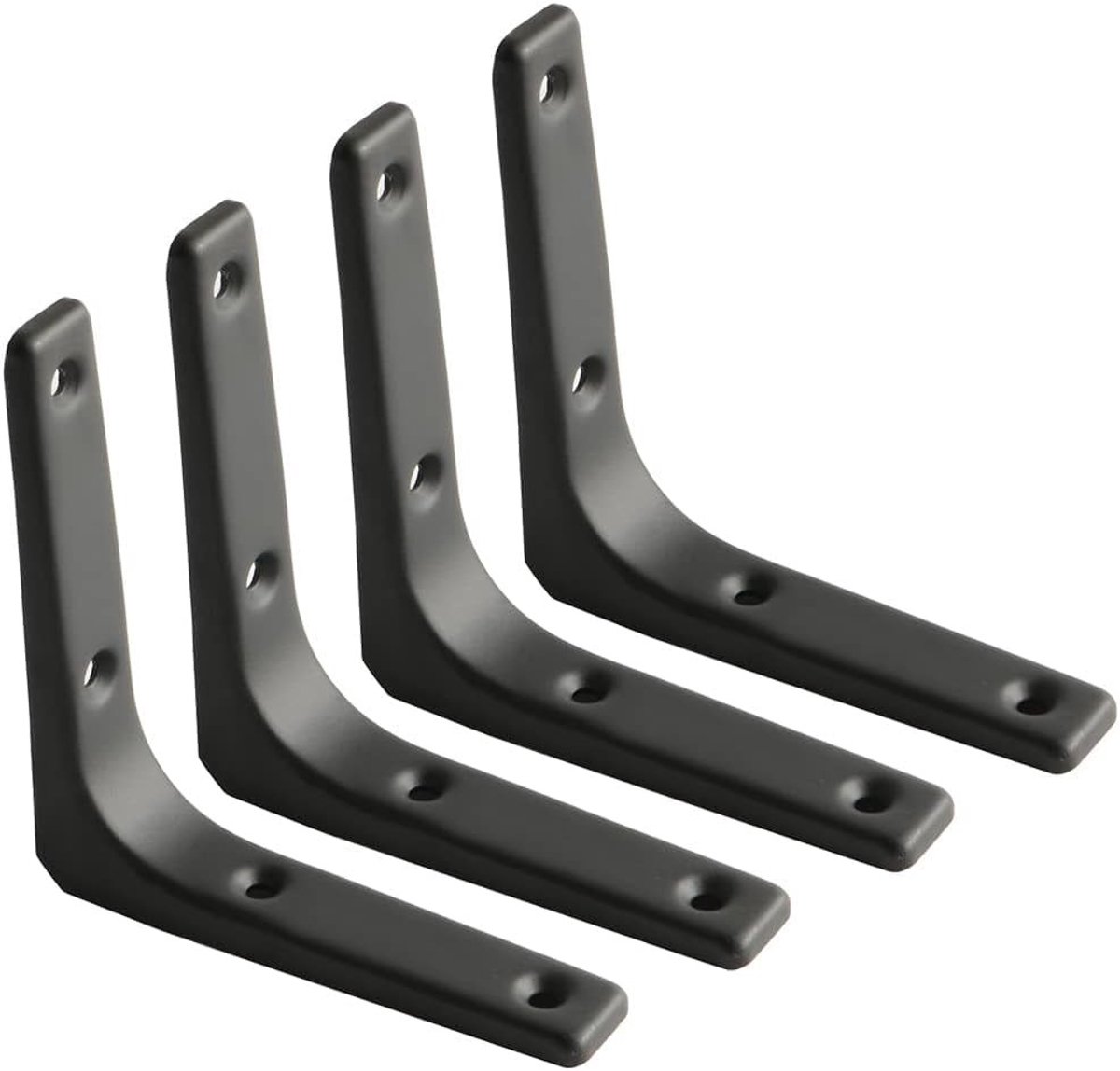 Hoeksteun voor Planken - Metaal Zwart 4 Stuks 100 x 100 mm
