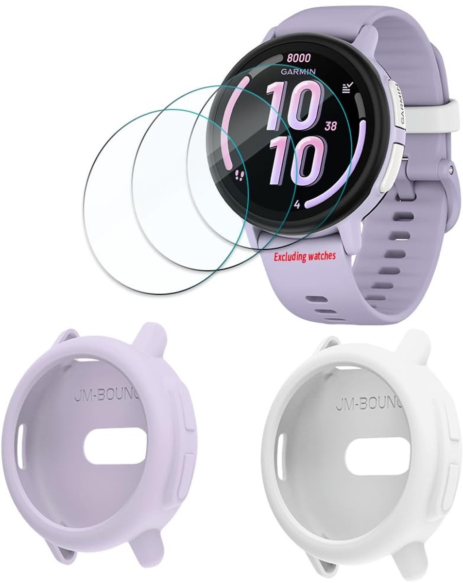 Screen Protector en Hoes voor Garmin Bounce 2 - Krasbestendig en Ultrathin (Pack van 3+2)