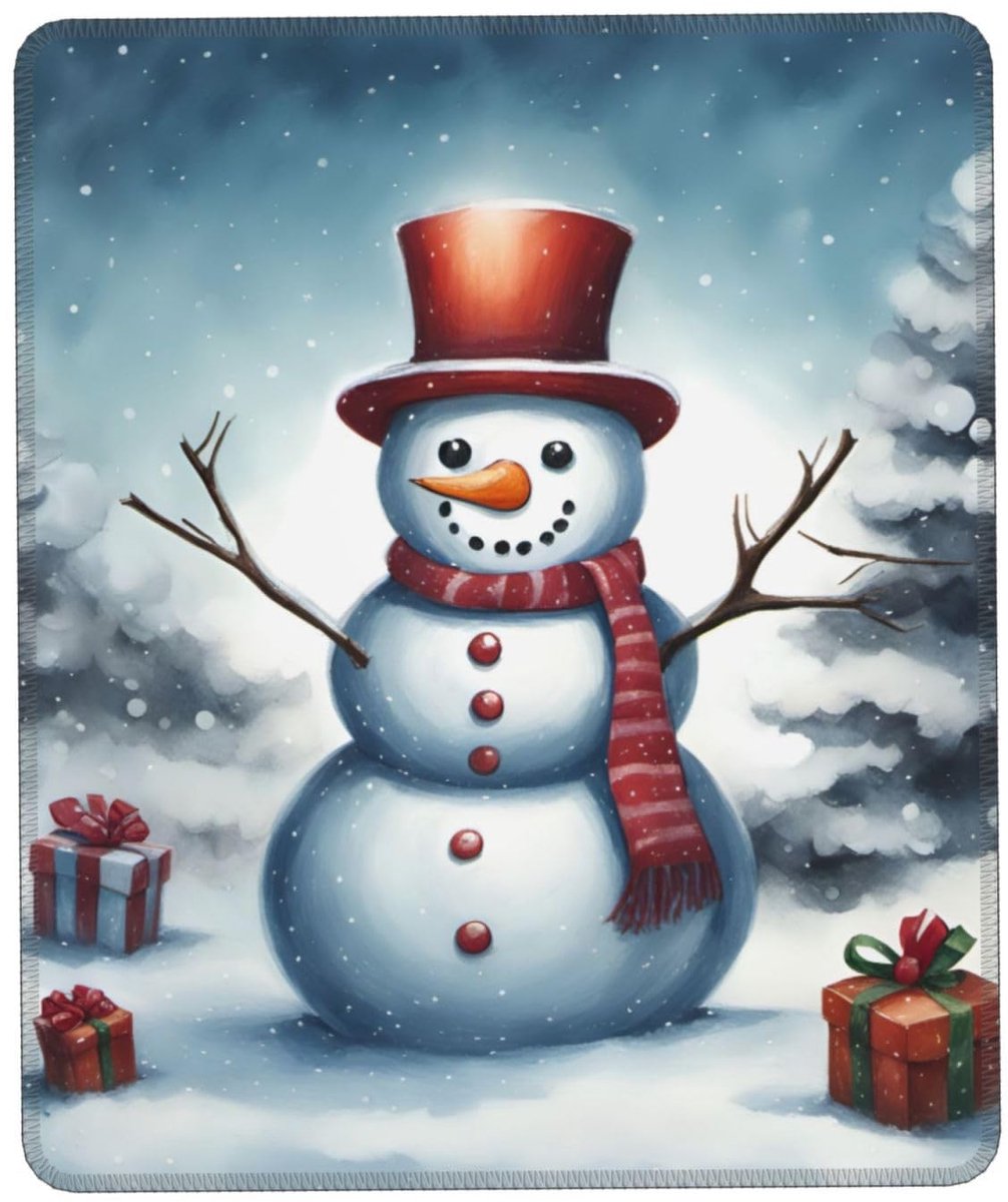 Bureauonderlegger met kerstsneeuwmanprint - Rubber basis