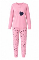 Dames Pyjama set - Roze - Maat L - Katoen - Hartjesprint