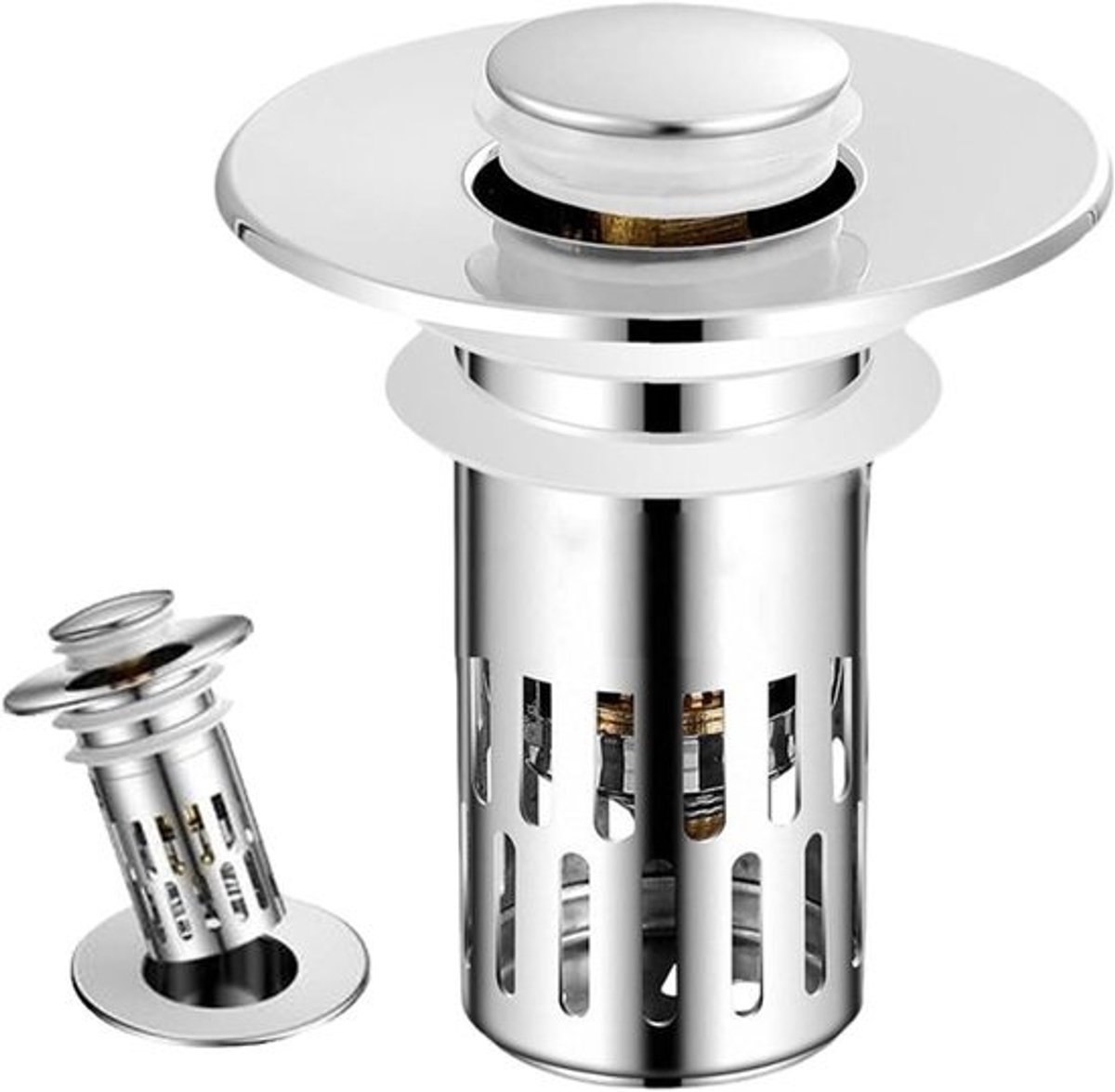 Afvoerplug Badkamer - Wastafelstop Gootsteen - Verstopping Voorkomen - Anti-vuil Vanger - 28-37 cm - Zilver