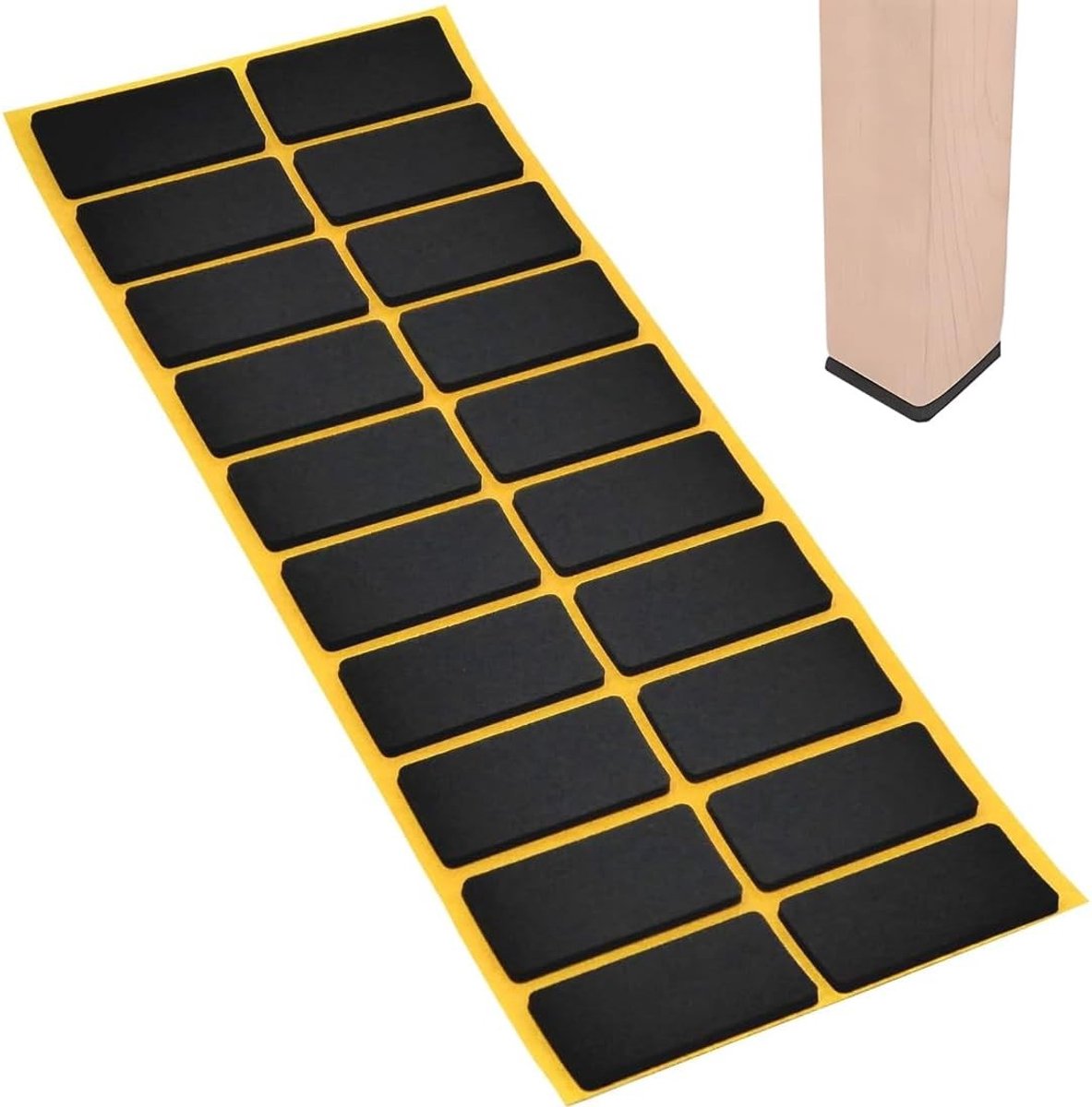 Set van 20 antislipmatten 20 x 40 mm, 0,3 cm dik, zelfklevende rubberen voetjes van EPDM-schuim voor het stabiliseren van meubels en vloerbescherming.