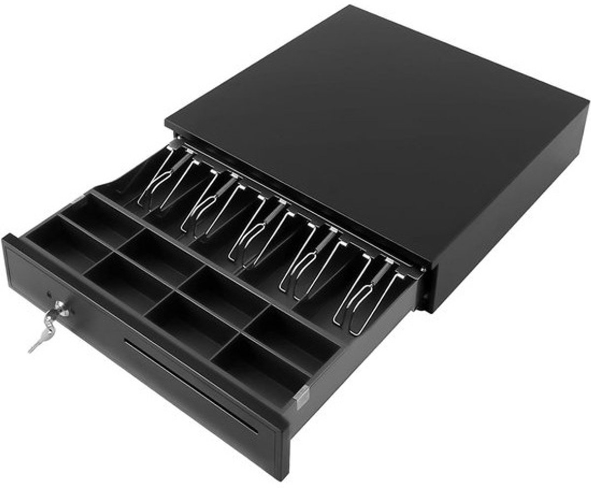 Geldlade - Kassalade - Veilig Geld Bewaren - Met 2 Sleutels - 40.5 cm - Zwart