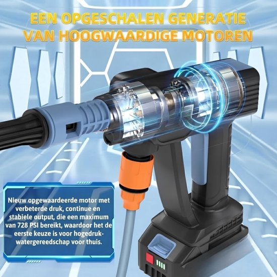 SP® Hogedruk Reiniger Auto - Hogedrukreiniger Auto - Draadloze Hogedrukreiniger - Zwart - 35cm x 10cm x 20cm van sp — afbeelding 5