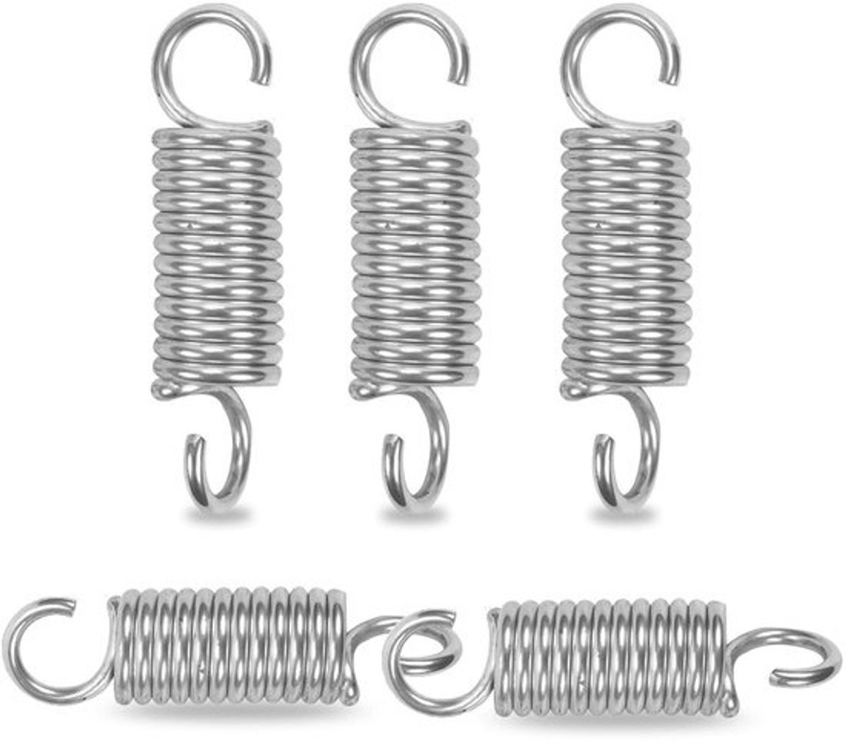 Trekveren met haken - Spanveer roestvrij staal - Reparatie en onderhoud - Dubbele haak ontwerp - 50 x 15 mm
