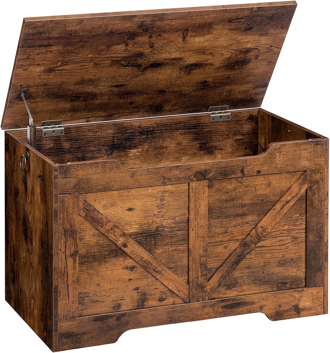 Opbergkist met Deksel en Opslagruimte - Stevige Speelgoeddoos voor Kinderen - Vintage Bruin 75 cm - Ideaal voor Hal en Woonkamer