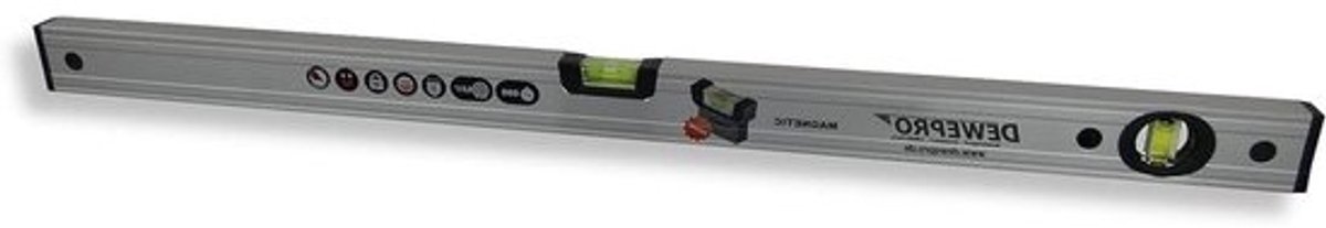 Magneet waterpas - Waterpas met magneten - Muren uitlijnen - Sterke interne magneten - 60 cm - Zilver