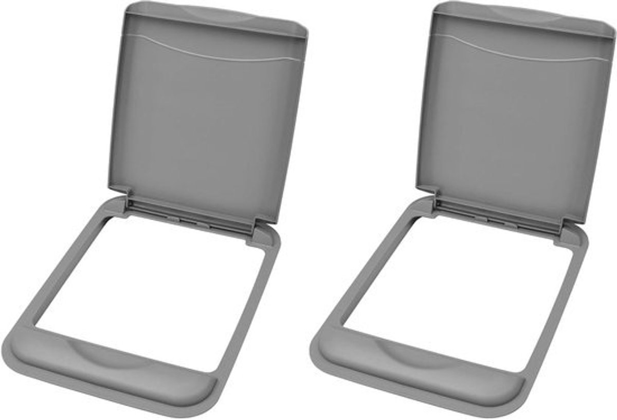 Afvalbak Deksel - Vuilnisbak Deksel - Afval Beheren - Opklapbaar Ontwerp - 50 Liter - Zilver