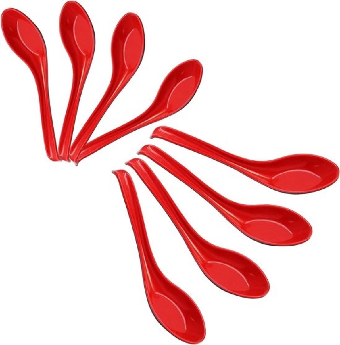 Aziatische Soeplepels - Wonton Lepels - Aziatische Keuken - Antislip Haak Ontwerp - 157 x 41 cm - Rood en Zwart