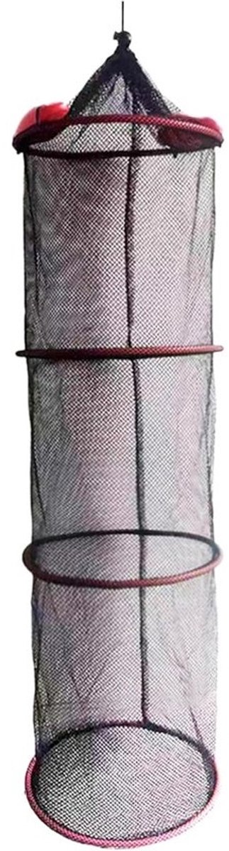 Vismand Opbergnet - Drijvende Mand - Vis Opslag - Veilige Vangst Houder - 25 x 60 cm - Zwart