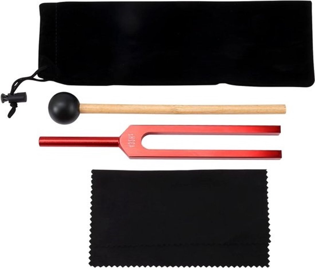 Stemvork - Resonantie Vork - Sound Healing - Nauwkeurige Frequentie - 23 x 8 x 2 cm - Rood