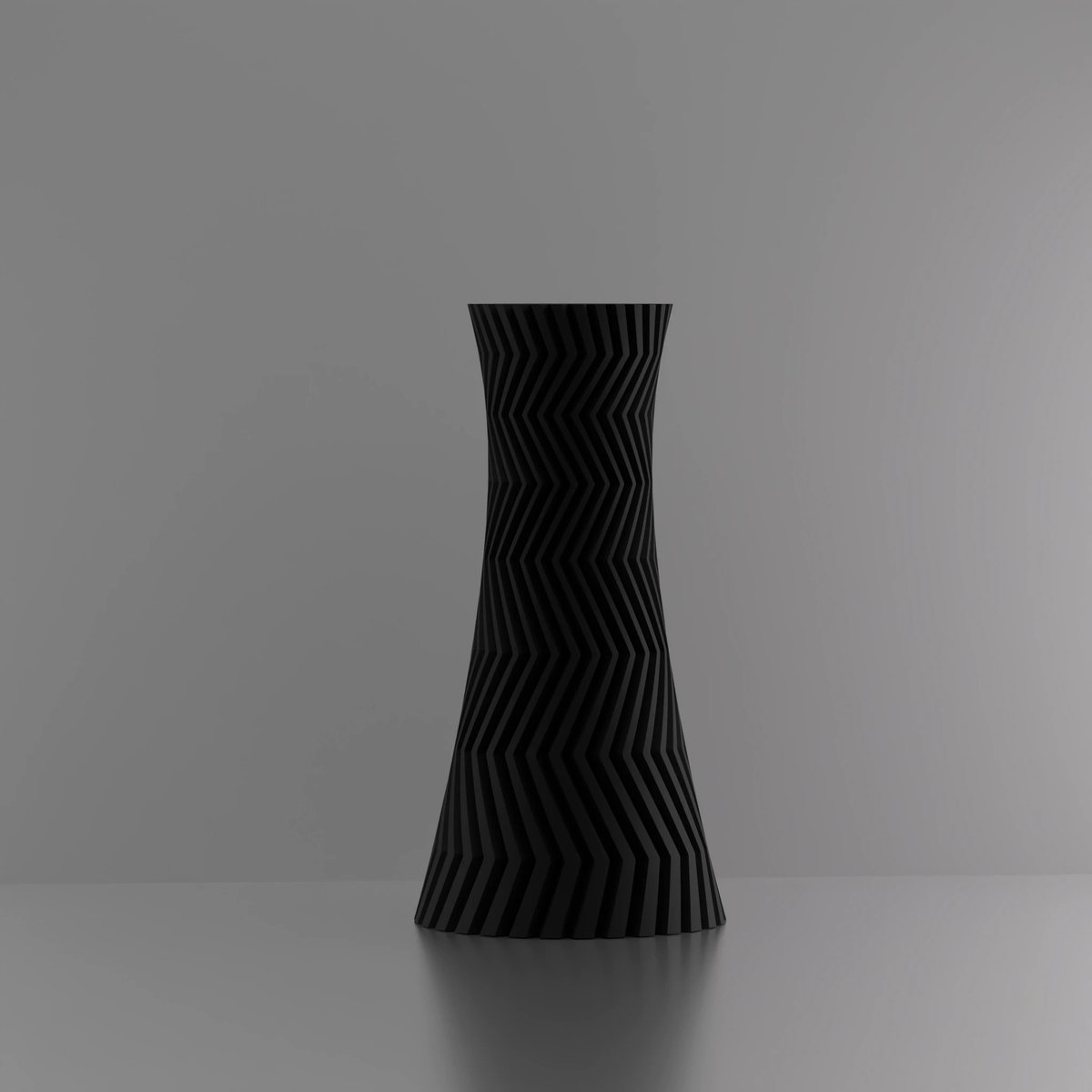 3d-gezellig Illusie - Vaas - Zwart - Maat 35 cm - 100% gerecycled PLA (bioplastic)