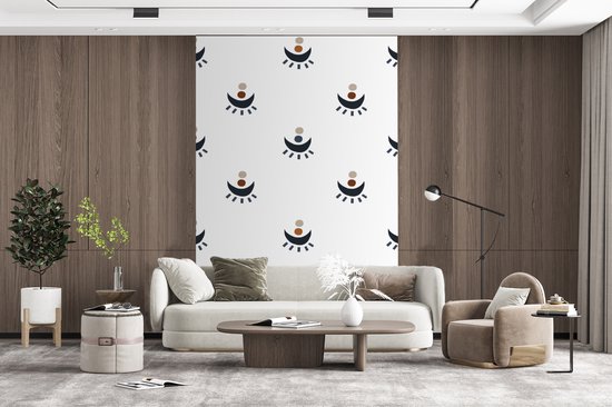 Behang - Fotobehang Patroon - Maan - Stippen - Breedte 145 cm x hoogte 220 cm
