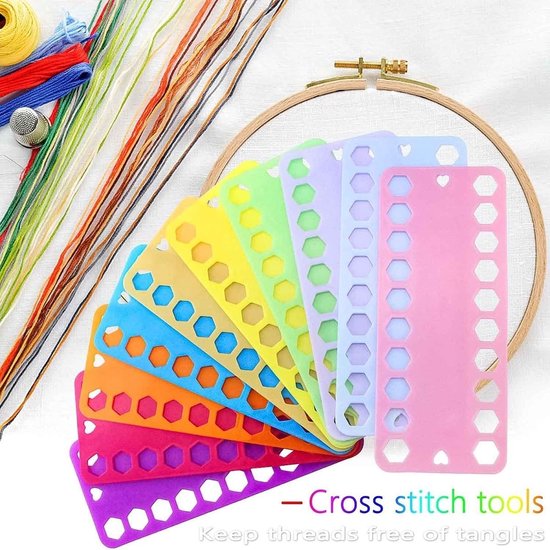 Organizer, borduurdraadorganizer, praktisch borduurwerk, floss organizer, 10 stuks spoelen van plastic, garenkaarten voor het bewaren van naaigaren borduurgaren — afbeelding 5